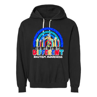 Cute Colorful It's Ok To Be Different #Autism Awareness Garment-Dyed Fleece Hoodie