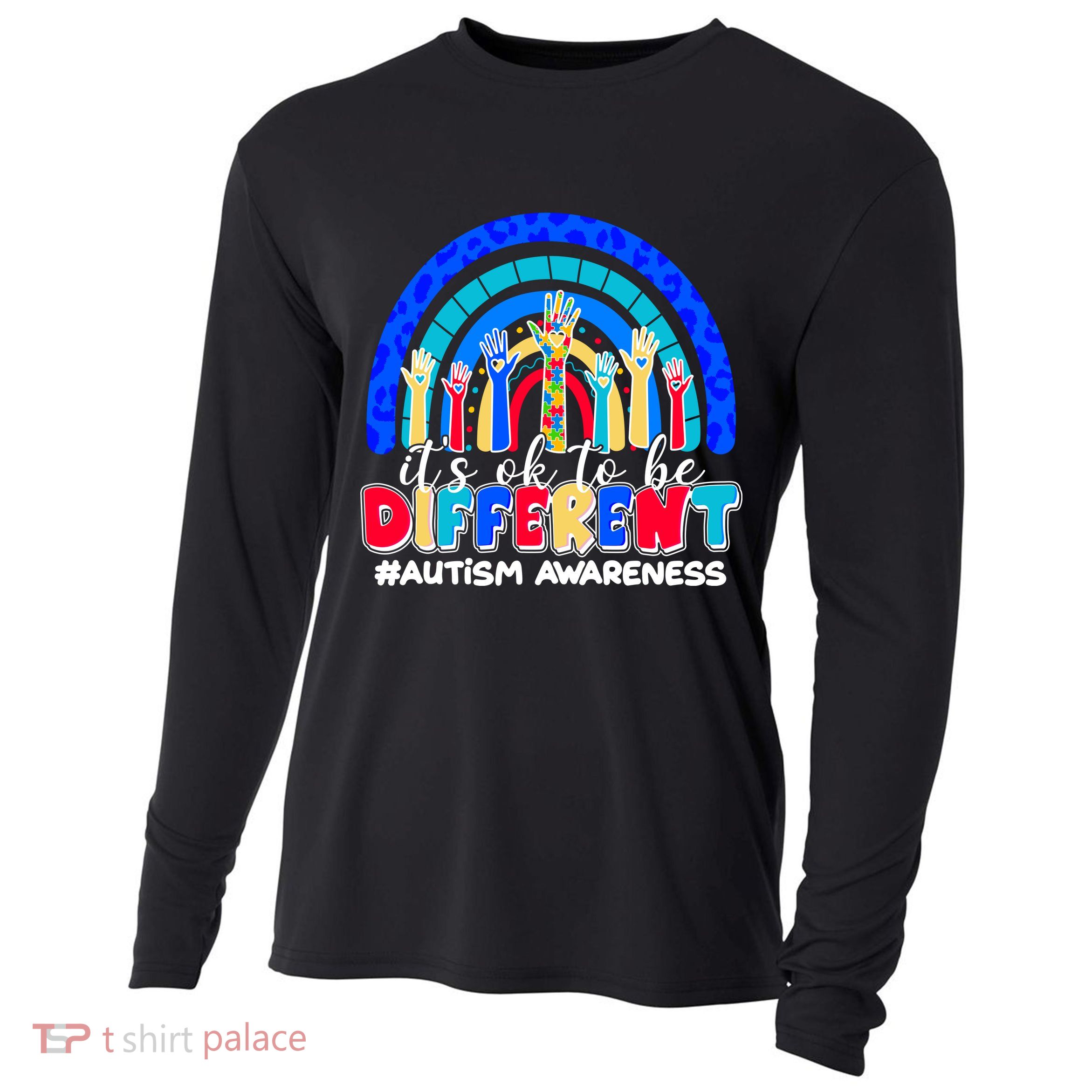 Cute Colorful It's Ok To Be Different #Autism Awareness Cooling Performance Long Sleeve Crew