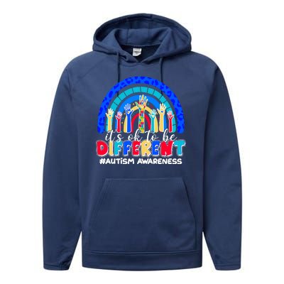 Cute Colorful It's Ok To Be Different #Autism Awareness Performance Fleece Hoodie