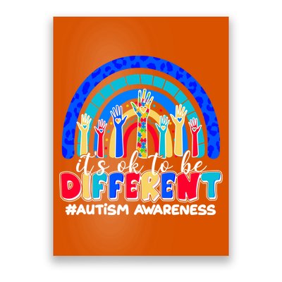 Cute Colorful It's Ok To Be Different #Autism Awareness Poster