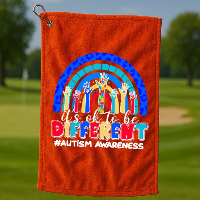 Cute Colorful It's Ok To Be Different #Autism Awareness Golf Towel