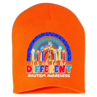 Cute Colorful It's Ok To Be Different #Autism Awareness Short Acrylic Beanie