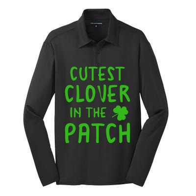 Cutest Clover In The Patch Gift Silk Touch Performance Long Sleeve Polo