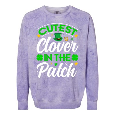 Cutest Clover In The Patch Gift Colorblast Crewneck Sweatshirt