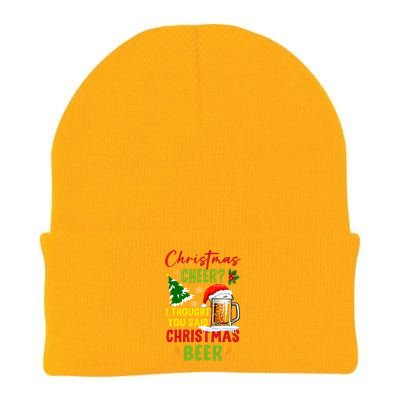 Christmas Cheer I Thought You Said Beer Weihnachten Bier Knit Cap Winter Beanie