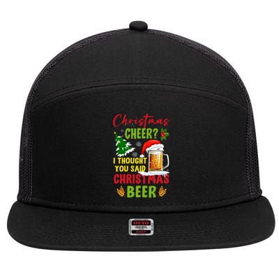 Christmas Cheer I Thought You Said Beer Weihnachten Bier 7 Panel Mesh Trucker Snapback Hat