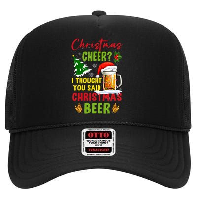 Christmas Cheer I Thought You Said Beer Weihnachten Bier High Crown Mesh Back Trucker Hat