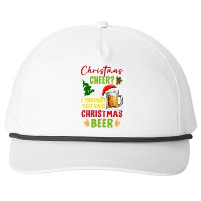 Christmas Cheer I Thought You Said Beer Weihnachten Bier Snapback Five-Panel Rope Hat