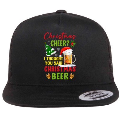 Christmas Cheer I Thought You Said Beer Weihnachten Bier Flat Bill Trucker Hat