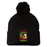 Christmas Cheer I Thought You Said Beer Weihnachten Bier Pom Pom 12in Knit Beanie