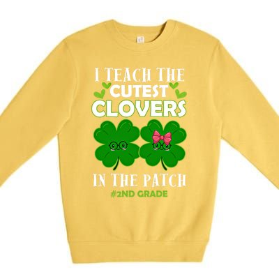 Cutest Clovers In Patch St PatrickS Day 2nd Grade Teacher Funny Gift Premium Crewneck Sweatshirt