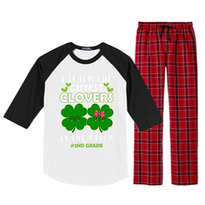 Cutest Clovers In Patch St PatrickS Day 2nd Grade Teacher Funny Gift Raglan Sleeve Pajama Set