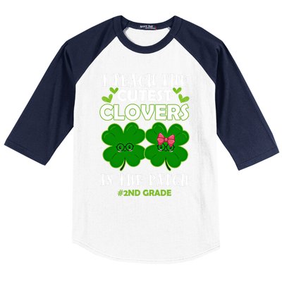 Cutest Clovers In Patch St PatrickS Day 2nd Grade Teacher Funny Gift Baseball Sleeve Shirt