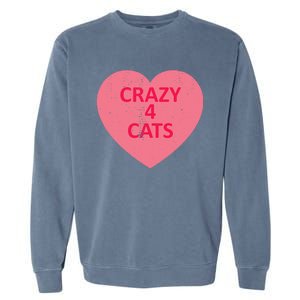 Cat Candy I Love Heart ValentineS Day Garment-Dyed Sweatshirt