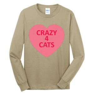 Cat Candy I Love Heart ValentineS Day Tall Long Sleeve T-Shirt