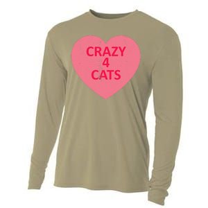 Cat Candy I Love Heart ValentineS Day Cooling Performance Long Sleeve Crew