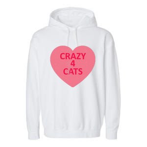 Cat Candy I Love Heart ValentineS Day Garment-Dyed Fleece Hoodie