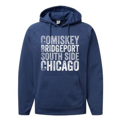 Classic Chicago Illinois Baseball Fan Comiskey Retro Vintage Funny Gift Performance Fleece Hoodie