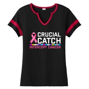 Crucial Catch Intercept Cancer Pullover Ladies Halftime Notch Neck Tee