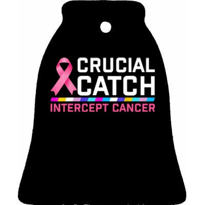 Crucial Catch Intercept Cancer Pullover Ceramic Bell Ornament