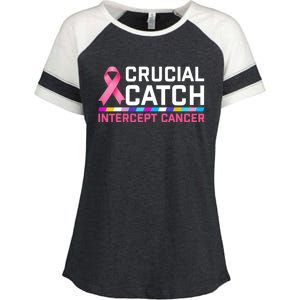 Crucial Catch Intercept Cancer Pullover Enza Ladies Jersey Colorblock Tee