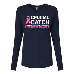 Crucial Catch Intercept Cancer Pullover Womens Cotton Relaxed Long Sleeve T-Shirt