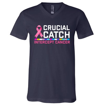 Crucial Catch Intercept Cancer Pullover V-Neck T-Shirt