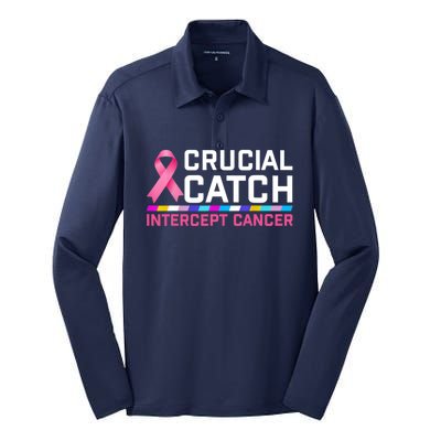 Crucial Catch Intercept Cancer Pullover Silk Touch Performance Long Sleeve Polo