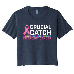 Crucial Catch Intercept Cancer Pullover Women's Crop Top Tee