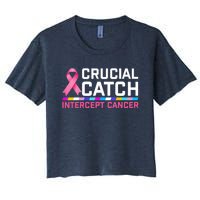 Crucial Catch Intercept Cancer Pullover Women's Crop Top Tee