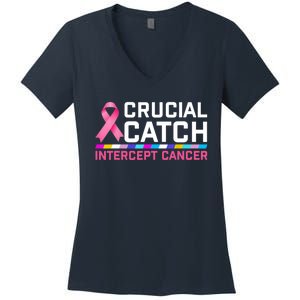 Crucial Catch Intercept Cancer Pullover Women's V-Neck T-Shirt