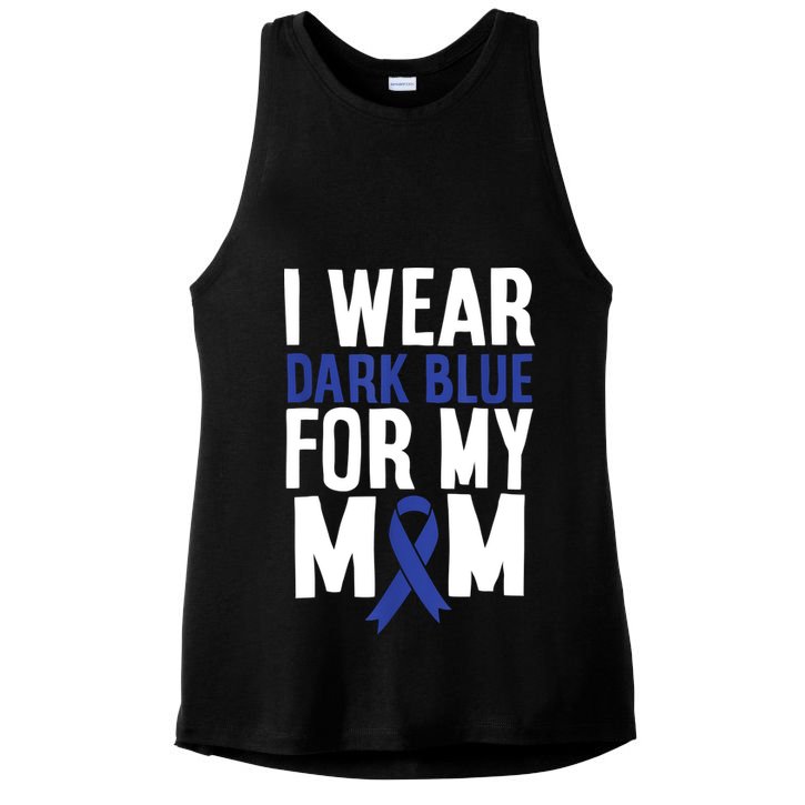 Colon Cancer I Wear For Mom Colon Cancer Support Ladies PosiCharge Tri-Blend Wicking Tank