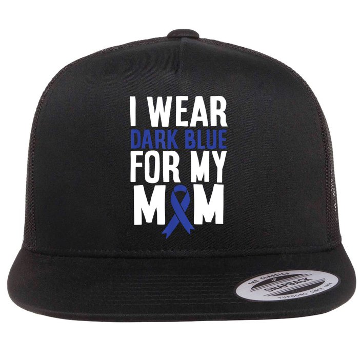 Colon Cancer I Wear For Mom Colon Cancer Support Flatbill Hat