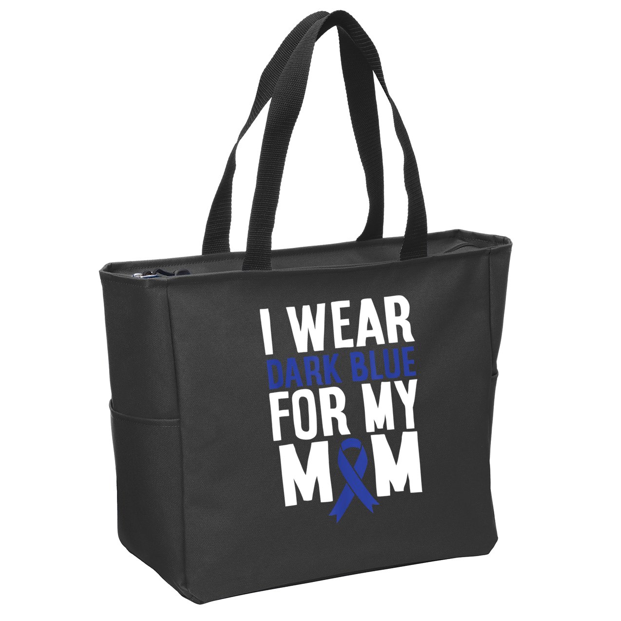 Colon Cancer I Wear For Mom Colon Cancer Support Zip Tote Bag