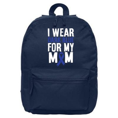 Colon Cancer I Wear For Mom Colon Cancer Support 16 in Basic Backpack