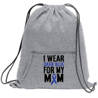 Colon Cancer I Wear For Mom Colon Cancer Support Sweatshirt Cinch Pack Bag