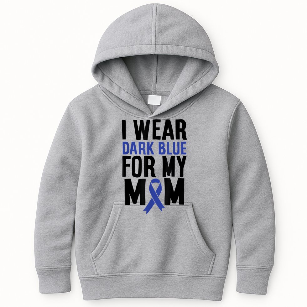 Colon Cancer I Wear For Mom Colon Cancer Support Kids Hoodie