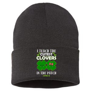 Cutest Clovers In Patch St PatrickS Day Prek Teacher Funny Gift Sustainable Knit Beanie