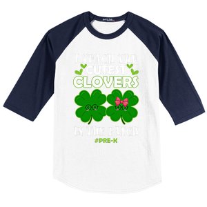 Cutest Clovers In Patch St PatrickS Day Prek Teacher Funny Gift Baseball Sleeve Shirt