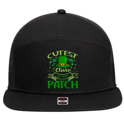 Cutest Clover In The Patch Funny St Patricks Day Gift 7 Panel Mesh Trucker Snapback Hat