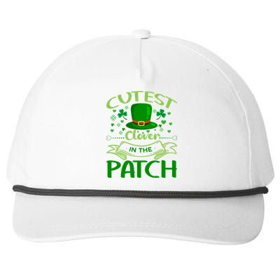 Cutest Clover In The Patch Funny St Patricks Day Gift Snapback Five-Panel Rope Hat