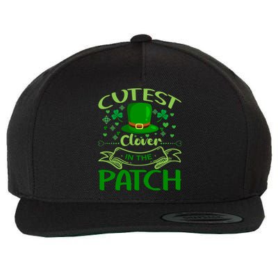 Cutest Clover In The Patch Funny St Patricks Day Gift Wool Snapback Cap