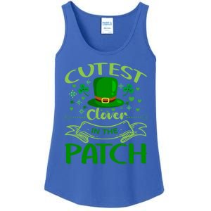 Cutest Clover In The Patch Funny St Patricks Day Gift Ladies Essential Tank