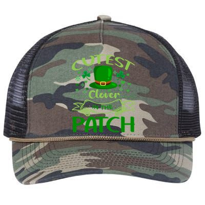 Cutest Clover In The Patch Funny St Patricks Day Gift Retro Rope Trucker Hat Cap