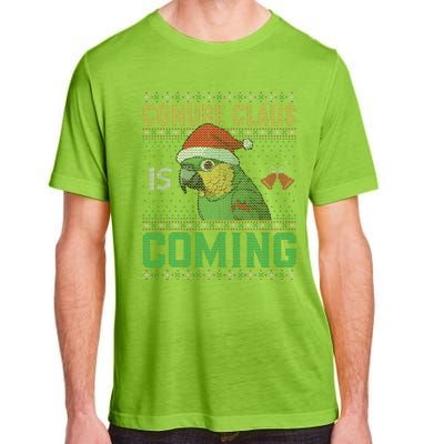 Conure Claus is Coming Ugly Sweater Xmas Ugly  Adult ChromaSoft Performance T-Shirt