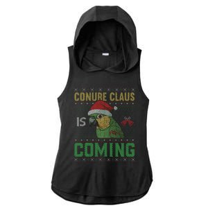 Conure Claus is Coming Ugly Sweater Xmas Ugly  Ladies PosiCharge Tri-Blend Wicking Draft Hoodie Tank