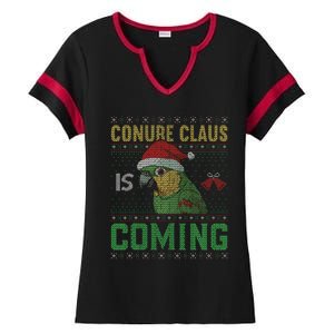 Conure Claus is Coming Ugly Sweater Xmas Ugly  Ladies Halftime Notch Neck Tee