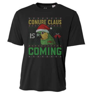 Conure Claus is Coming Ugly Sweater Xmas Ugly  Cooling Performance Crew T-Shirt