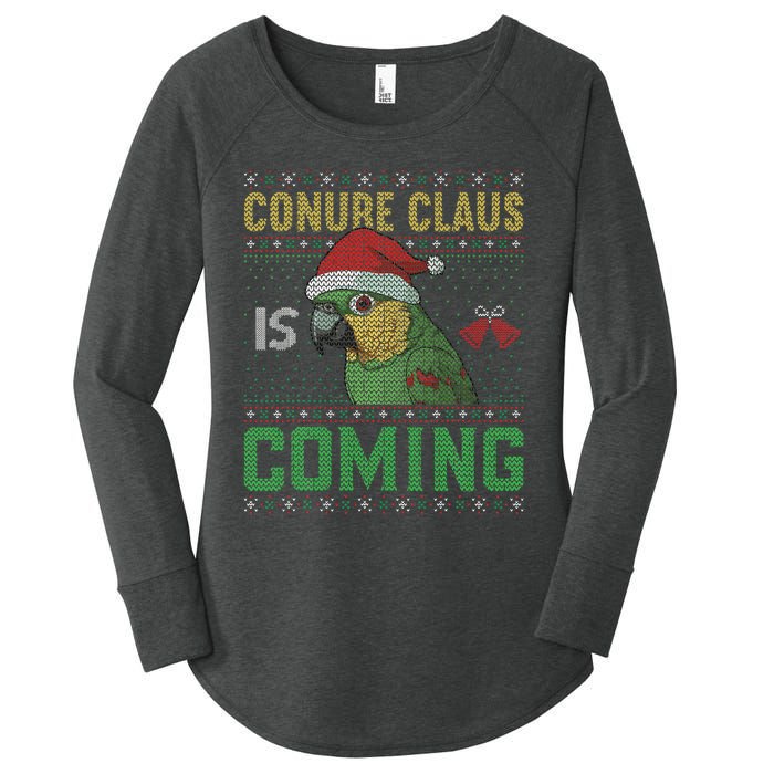 Conure Claus is Coming Ugly Sweater Xmas Ugly  Women's Perfect Tri Tunic Long Sleeve Shirt