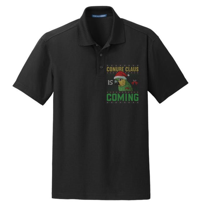 Conure Claus is Coming Ugly Sweater Xmas Ugly  Dry Zone Grid Polo